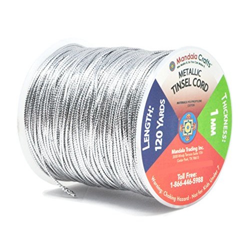 Mandala Crafts Metallic Cord Tinsel String Rope for Ornament Hangi...