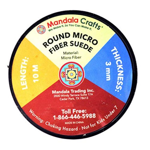 Mandala Crafts Round Faux Suede Leather Cord from Micro-Fiber for ...
