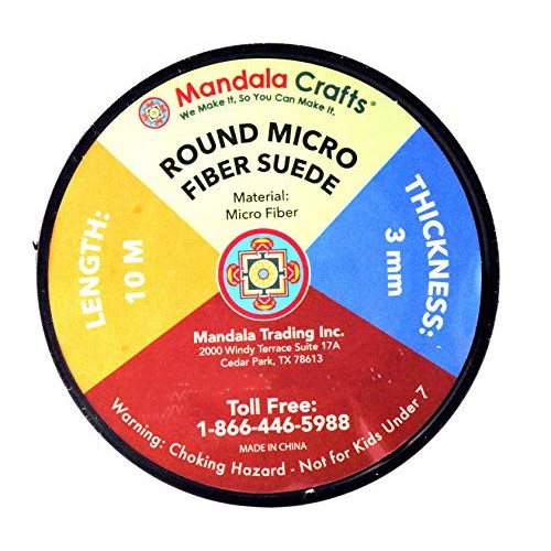 Mandala Crafts Round Faux Suede Leather Cord from Micro-Fiber for ...