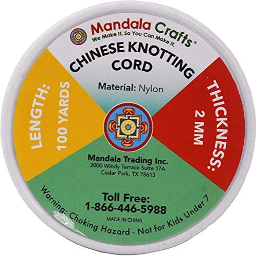 Mandala Crafts Satin Rattail Cord String from Nylon for Chinese Kn...