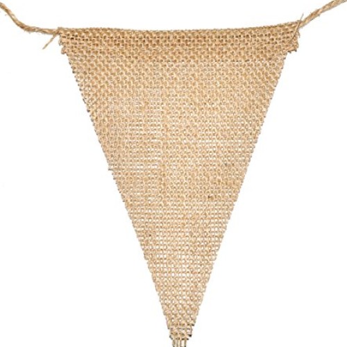Plain Burlap Banner Flags DIY Burlap Pennant Banners for Birthday,...