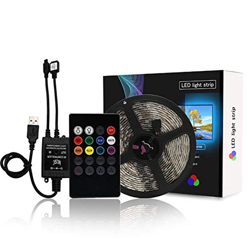 LED Strip Light RGB 5050 USB Flexible Ribbon Light Stripe with Rem...