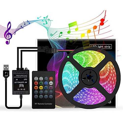 LED Strip Light RGB 5050 USB Flexible Ribbon Light Stripe with Rem...