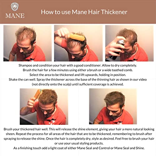 MANE Hair Thickening Spray and Root Concealer 6.76 oz Black