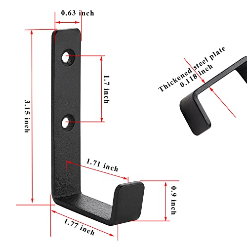 MANMILAI Towel Hooks Heavy Duty Black Wall Hooks Super Thick Pure ...