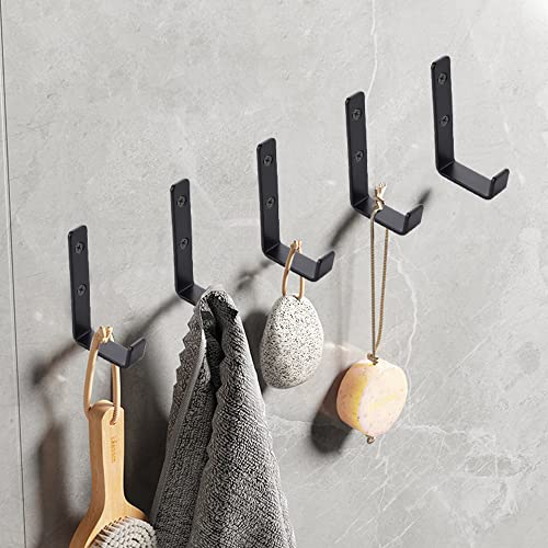 MANMILAI Towel Hooks Heavy Duty Black Wall Hooks Super Thick Pure ...