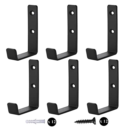 MANMILAI Towel Hooks Heavy Duty Black Wall Hooks Super Thick Pure ...