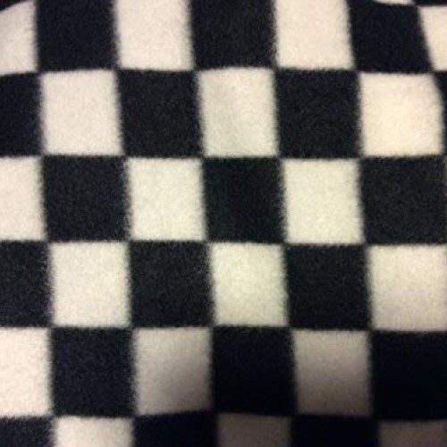 Manoch Nascar Black and White Checkered Fleece Fabric, 58 inches W...