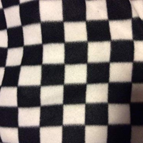 Manoch Nascar Black and White Checkered Fleece Fabric, 58 inches W...