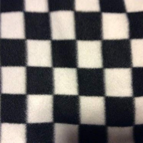 Manoch Nascar Black and White Checkered Fleece Fabric, 58 inches W...