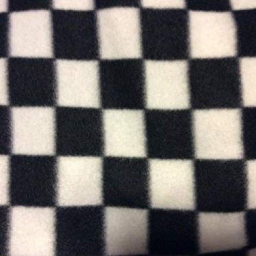 Manoch Nascar Black and White Checkered Fleece Fabric, 58 inches W...