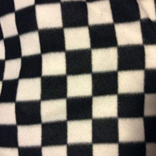 Manoch Nascar Black and White Checkered Fleece Fabric, 58 inches W...