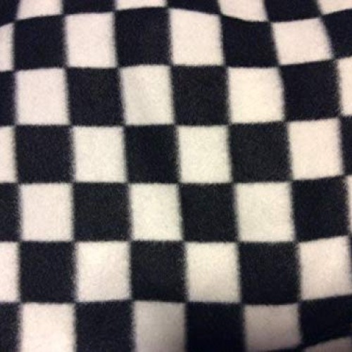 Manoch Nascar Black and White Checkered Fleece Fabric, 58 inches W...