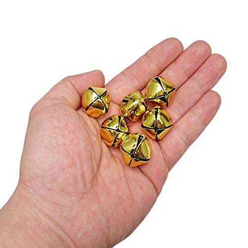 MANSHU 3/4-Inch Craft Bells, 40 Pieces Jingle Bells, Golden
