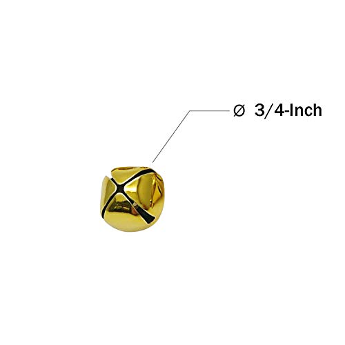 MANSHU 3/4-Inch Craft Bells, 40 Pieces Jingle Bells, Golden