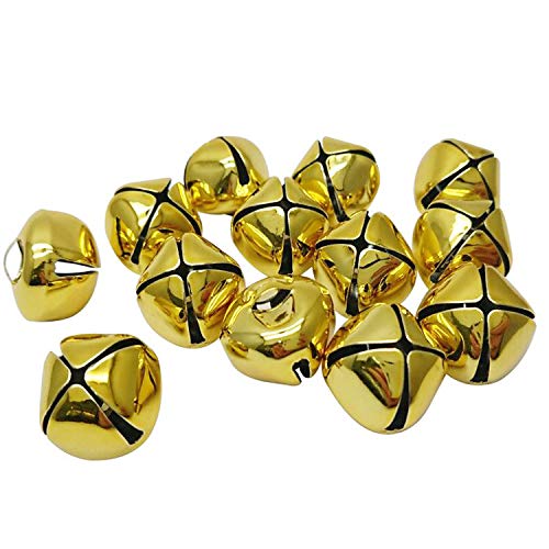 MANSHU 3/4-Inch Craft Bells, 40 Pieces Jingle Bells, Golden