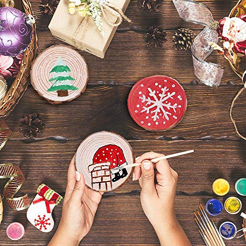 Natural Wood Slices 25 Pcs 3-3.5 Round Wood Discs Tree Bark Wood...