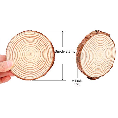 Natural Wood Slices 25 Pcs 3-3.5 Round Wood Discs Tree Bark Wood...