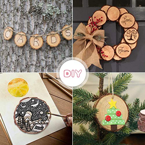 Natural Wood Slices 25 Pcs 3-3.5 Round Wood Discs Tree Bark Wood...