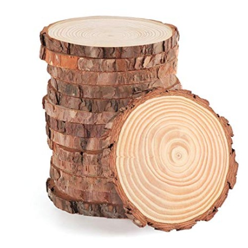Natural Wood Slices 25 Pcs 3-3.5 Round Wood Discs Tree Bark Wood...