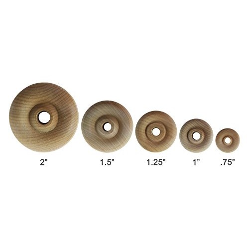 Wood Wheels - 24 Pack with Free Axle Pegs - Made in USA 2 Diameter