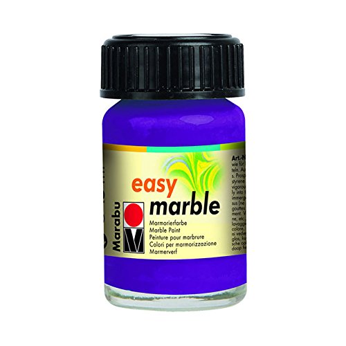 Marabu Easy Marble Jar 15ml with Dropper Cap-Amethyst, 3.2 x 4.8 x...