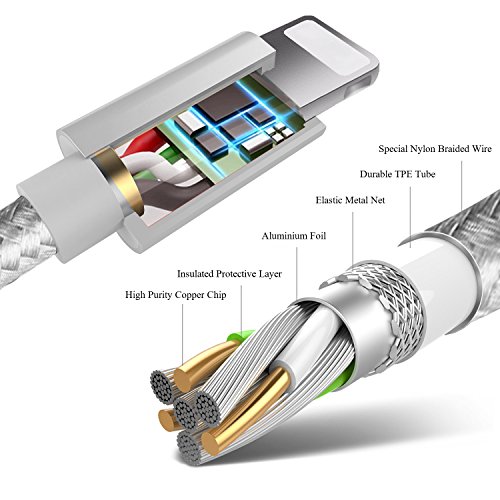iPhone Charger Cable MFi Certified Lightning Cord 3Pack 6ft USB Fa...