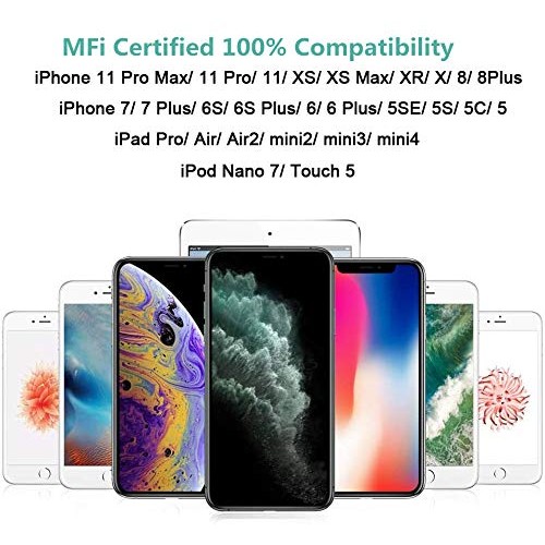 iPhone Charger Cable MFi Certified Lightning Cord 3Pack 6ft USB Fa...
