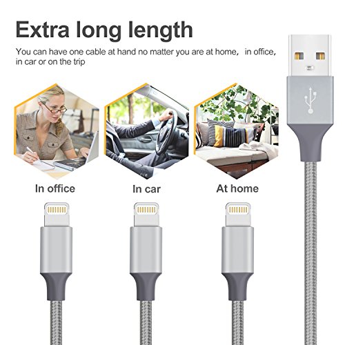 iPhone Charger Cable MFi Certified Lightning Cord 3Pack 6ft USB Fa...