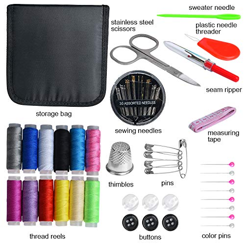Sewing Kit, Zipper Portable Mini Sewing Kits for Adults, Kids, Tra...