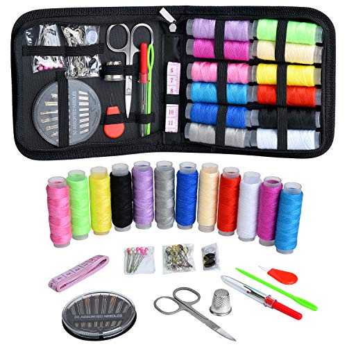 Sewing Kit, Zipper Portable Mini Sewing Kits for Adults, Kids, Tra...