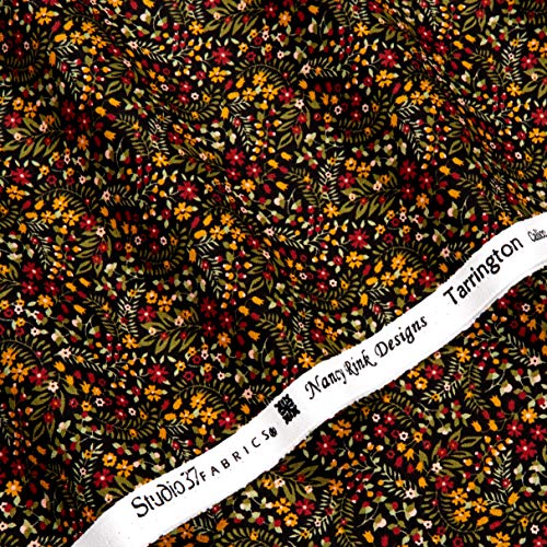 Marcus Brothers Tarrington Calico Black Fabric by The Yard