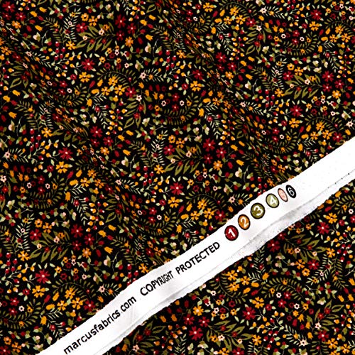 Marcus Brothers Tarrington Calico Black Fabric by The Yard