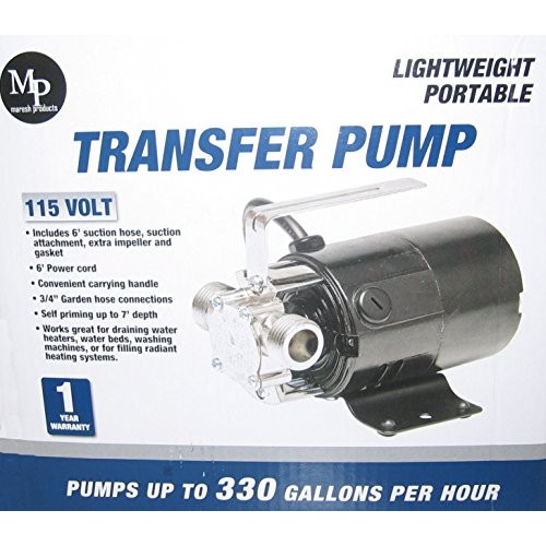 Portable Water Transfer Utility Pump 330 GPH, 115-Volt with Metal ...