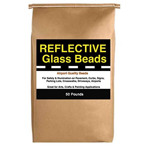 Reflective Glass Beads 50 LB Bag for Traffic Paint, Road Marking...
