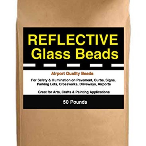 Reflective Glass Beads 50 LB Bag for Traffic Paint, Road Marking...