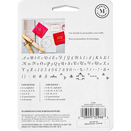 Martha Stewart Crafts Alphabet Stencil, 32988 Monogram Flourish