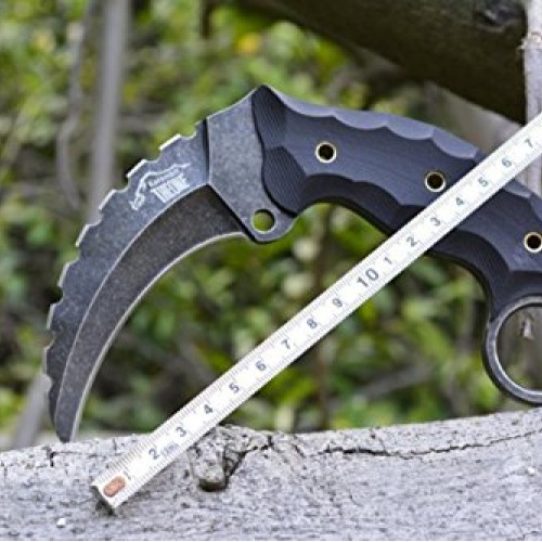 MASALONG Wild Boar Straight Claw Tactical Handle Outdoor Hunting K...