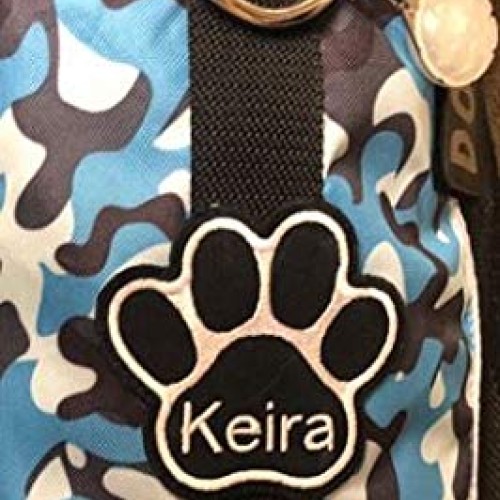 Personalized Custom Dog Name Paw Embroidered Sew Iron on Patch Tag