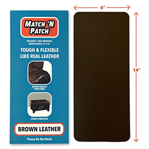 Match N Patch Realistic Brown Leather Repair Patch
