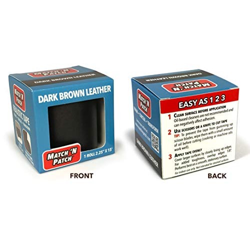 Match N Patch Realistic Dark Brown Leather Repair Tape