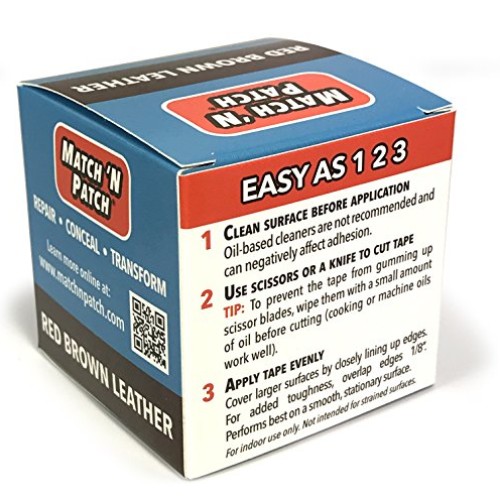 Match N Patch Realistic Red Brown Leather Repair Tape