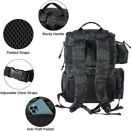 Fishing Tackle Backpack with Cooler, MATEIN Large Fishing Bag with...
