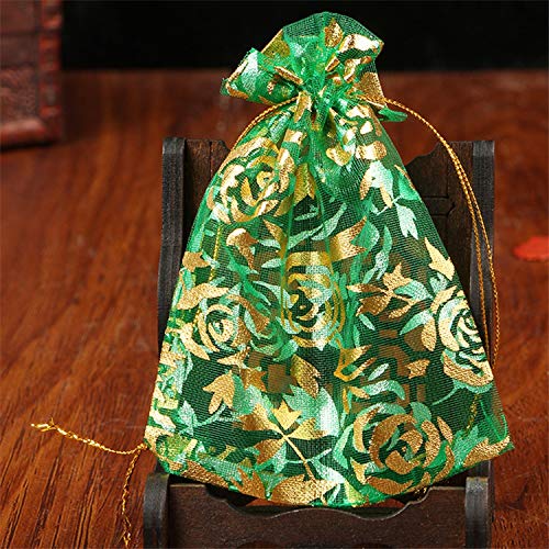 50Pcs Gilt Organza Gauze Bags Gift Packaging Jewelry Package Bunch...