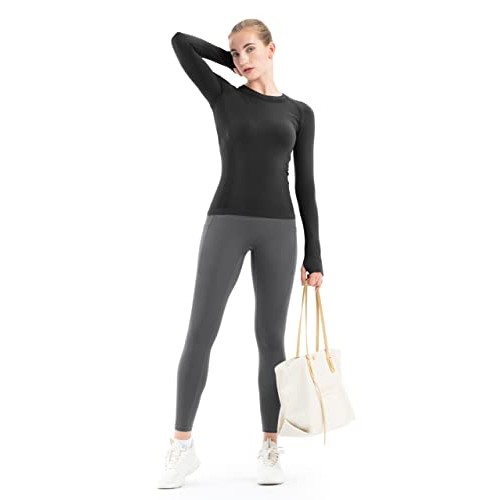 MathCat Seamless Workout Shirts for Women Long Sleeve Yoga Tops Sp...