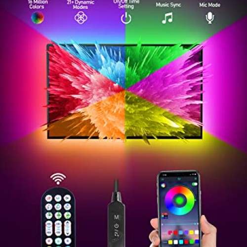 MATICOD LED Lights for TV Led Backlight, 9.84ft RGB Led Strip Ligh...