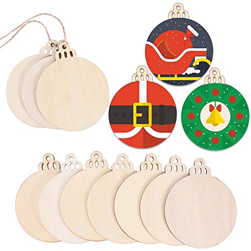 Max Fun 120Pcs Wood Slices 3.5 Wooden Diy Christmas Ornaments Unf...