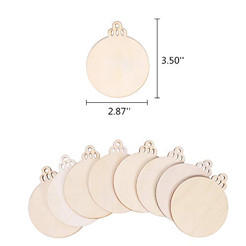 Max Fun 120Pcs Wood Slices 3.5 Wooden Diy Christmas Ornaments Unf...