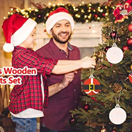 Max Fun 120Pcs Wood Slices 3.5 Wooden Diy Christmas Ornaments Unf...
