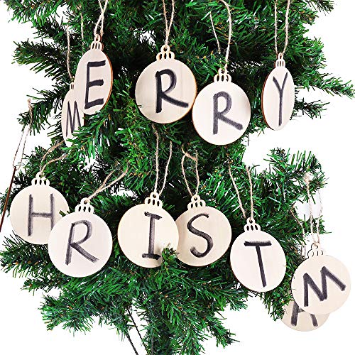 Max Fun 120Pcs Wood Slices 3.5 Wooden Diy Christmas Ornaments Unf...